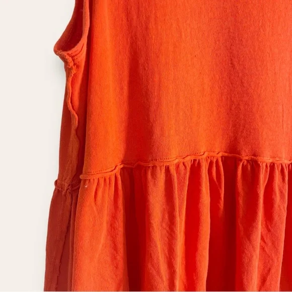 SOLD🚨Free People Raw Edge Drop Waist Sleeveless Anytime Tank Orange - Picture 3 of 10